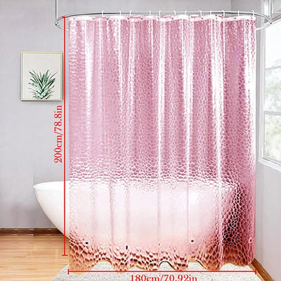 Pretty in Pink: Irregular Shape Transparent Shower Curtain - Multiple Sizes Available