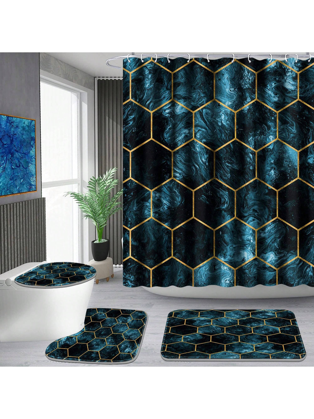 Create a tranquil bathroom oasis with our Black and White Bathroom Bliss <a href="https://canaryhouze.com/collections/shower-curtain" target="_blank" rel="noopener">shower curtain</a> set. Made with high-quality materials, this set includes a durable shower curtain and matching rugs to add style and comfort to your bathroom. Transform your space into a relaxing retreat with this elegant and timeless set.