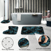 Black and White Bathroom Bliss: Poedist Shower Curtain Set with Rugs