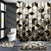 Honeycomb Marble Bathroom Bliss: 4-Piece Shower Curtain Set