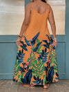 Summer Vibes Tropical Print Cami Dress