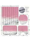 Pink Marble Bathroom Shower Curtain Set: Complete Bathroom Decor Package with Rugs and Mats