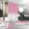 Pink Marble Bathroom Shower Curtain Set: Complete Bathroom Decor Package with Rugs and Mats