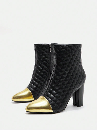 Colorblock Chic: Women's Fashion Ankle Boots