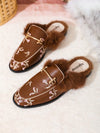 Brown Embroidered Half Slippers: Stylish and Comfortable Flats for Women