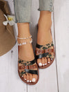 Stylish Leopard Print Women's Sandals: Comfortable Summer Casuals with Ankle Strap and Flat Heels