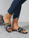 Summer Fun: Graphic Print Buckle Decor Slide Sandals for Fashionable Women