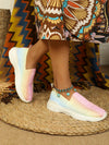 Stylish Women's Gradient Color Knitted Slip-on Sneakers