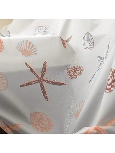 Starfish Splash: Waterproof and Mildew-Proof Shower Curtain with Metal Grommets