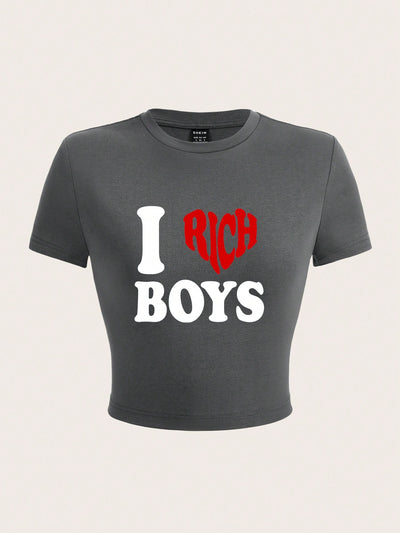Heartfelt Style: Heart Print Women's T-Shirt for Summer