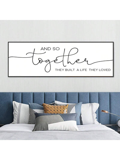 Modern Art Canvas Poster: 'So Together They Built A Life They Loved' - Family Quotes Room Decoration for Fall Decor