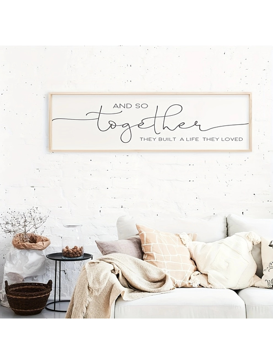 This Modern Art Canvas Poster is the perfect addition to your fall decor. Featuring the inspiring quote 'So Together They Built A Life They Loved', it adds a touch of warmth and love to any room. Made with high-quality canvas, this poster is a beautiful and meaningful way to decorate your home.