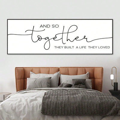 Modern Art Canvas Poster: 'So Together They Built A Life They Loved' - Family Quotes Room Decoration for Fall Decor