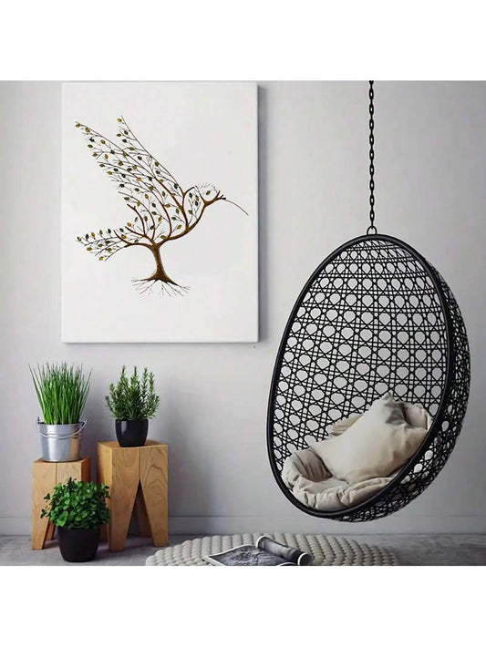 Whimsical Hummingbird Metal Wall Decoration: Tree Branch Shaped Iron Sculpture for Home Decor and Special Occasions