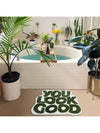Don't Slip and Slide: 'You Look Good' Bath Mat - Vibrant Green Bathroom Rug for Fun and Charming Bathroom Decor - Microfiber, Non-Slip, Washable, Absorbent