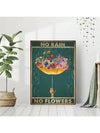 Whimsical Garden Flower Umbrella Canvas Painting for Home Décor