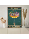 Whimsical Garden Flower Umbrella Canvas Painting for Home Décor