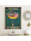 Whimsical Garden Flower Umbrella Canvas Painting for Home Décor