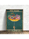 Whimsical Garden Flower Umbrella Canvas Painting for Home Décor