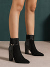 Chic & Stylish: Chunky Heeled Women's Outdoor Boots with Ornamental Buckle