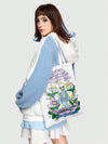 Stylishly Chic: Women's Personality Skull Flower Printed Canvas Tote Bag
