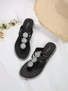 Summer Vacation Essential: Fashionable Rhinestone Flower Flip Flops for Women