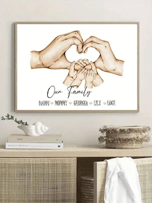 Add a personal touch to your home with our Personalized Family Name Canvas Painting. Celebrate your family with a unique and heartwarming addition to your decor. This canvas painting will bring an extra dose of love and warmth to your home.