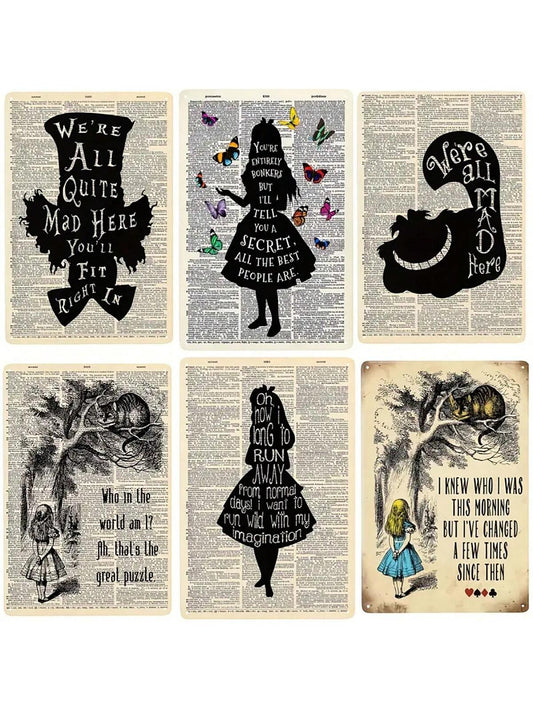 Imagination Inspired Metal Aluminum Sign for Home Decor - Alice In Wonderland Vintage Art Print