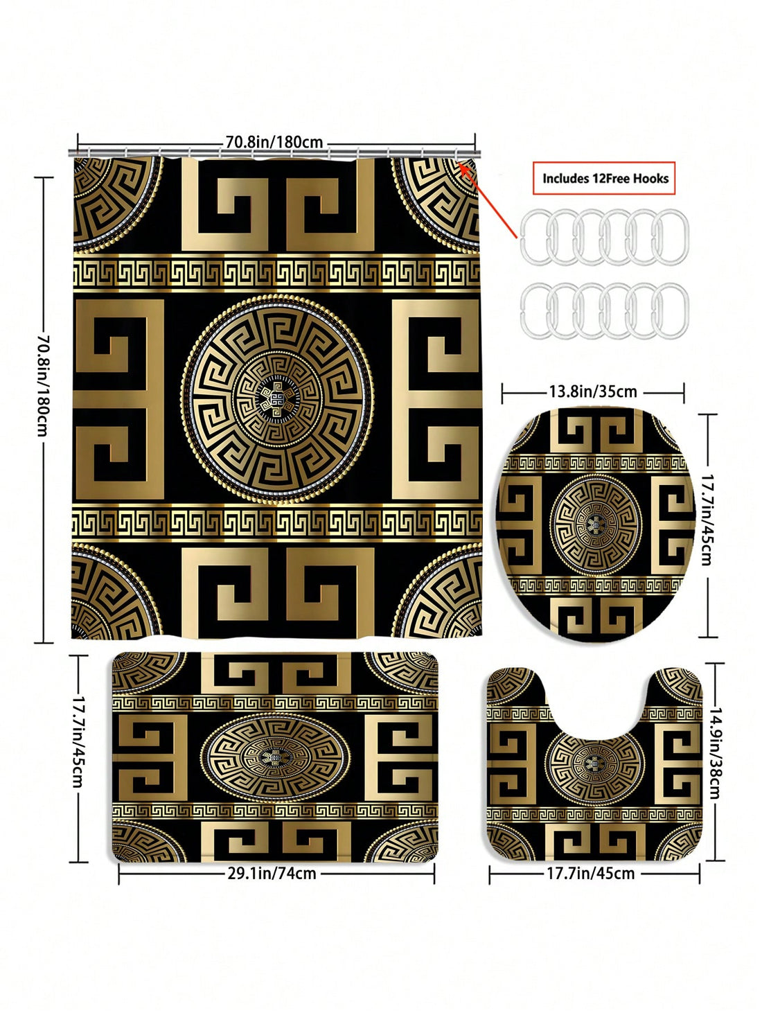 Upgrade your bathroom with this stylish Pattern Printed <a href="https://canaryhouze.com/collections/shower-curtain" target="_blank" rel="noopener">Shower Curtain</a> and Mat Set. Made with waterproof materials and featuring a simple yet elegant pattern design, this set is perfect for adding a touch of sophistication to any bathroom. Includes 12 hooks for easy installation.