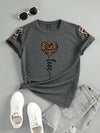 Wild Heart: Leopard Print Short Sleeve T-Shirt for Women