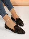 Shiny Gold Silk and Beading Detailed Pointed Toe Loafers: The Perfect Fashion Statement