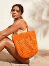 Sun-Kissed Vibes: Orange Double Handle Straw Bag - Ideal for Summer Beach Travel and Outdoor Holidays