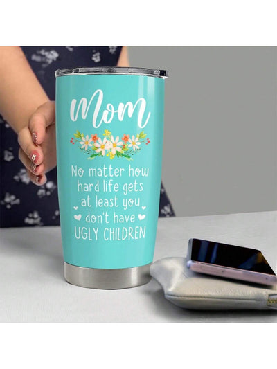 20oz Insulated Mom Tumbler - Perfect Gift for Mom from Son or Daughter - Great Christmas & Mother's Day Present - Awesome Tumbler Gift Idea