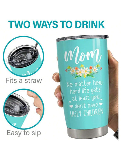20oz Insulated Mom Tumbler - Perfect Gift for Mom from Son or Daughter - Great Christmas & Mother's Day Present - Awesome Tumbler Gift Idea