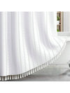 Elevate your bathroom with our Boho Chic White Fabric <a href="https://canaryhouze.com/collections/shower-curtain" target="_blank" rel="noopener">Shower Curtain</a>. With a modern and stylish vertical striped design, this curtain adds a touch of sophistication to any bathroom. Made of high-quality fabric, this curtain measures 72x72 inches, providing full coverage and privacy for your shower or bath.