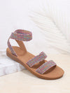 Sparkle and Shine: Women's Fashionable Colorful Glitter Flat Sandals for Summer