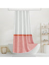 Chic Modern Farmhouse Fabric Shower Curtain with Tassels - Waterproof and Washable for Stylish Bathroom Decor