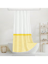 Chic Modern Farmhouse Fabric Shower Curtain with Tassels - Waterproof and Washable for Stylish Bathroom Decor