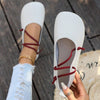 Retro Comfort: Women's Handcrafted Leather Flat Shoes for Wide Feet