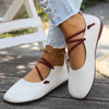 Retro Comfort: Women's Handcrafted Leather Flat Shoes for Wide Feet