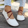 Retro Comfort: Women's Handcrafted Leather Flat Shoes for Wide Feet