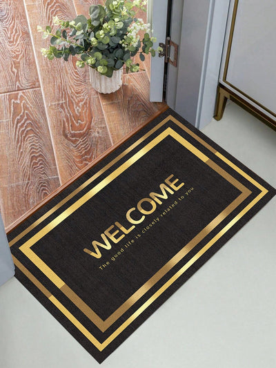 Golden Modern Low Pile Entrance Mat: A Dirt-Resistant Welcome Essential for High Traffic Areas!