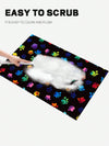 Vibrant Paw Pattern Door Mat: Keep Your Floors Clean and Stylish!