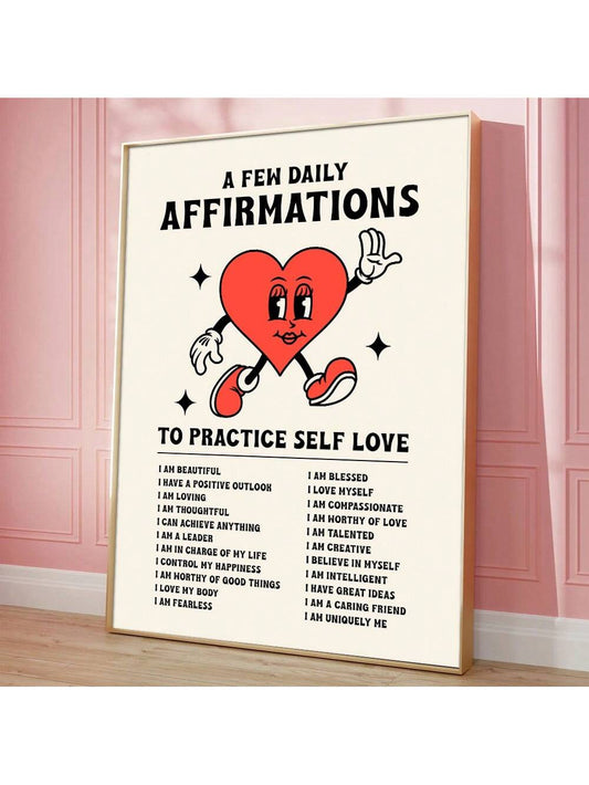 Boost your self-esteem and cultivate positive self-love with our Empowering Daily Affirmations Retro Canvas Print. Featuring inspiring quotes on a vintage-style canvas, it serves as a daily reminder to stay confident and motivated. Invest in your well-being and decorate your space with this empowering piece.