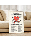 Empowering Daily Affirmations Retro Canvas Print for Positive Self-Love