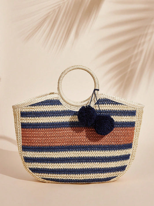 Summer Striped Tote Bag: Your Perfect Beach Travel Companion