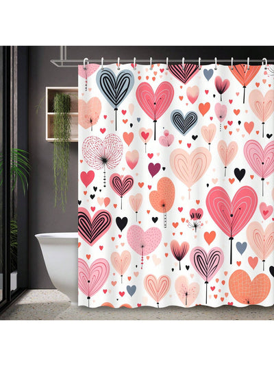 Love is in the Air: Heart Shaped Valentine's Day Shower Curtain for Your Bathroom Décor