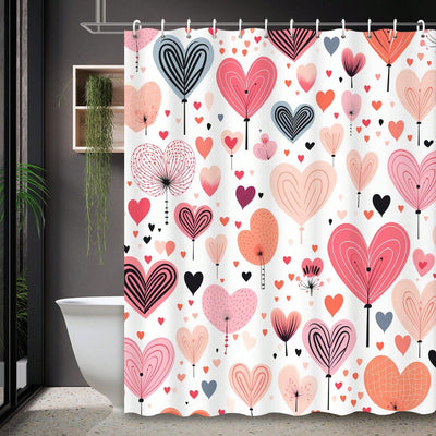 Love is in the Air: Heart Shaped Valentine's Day Shower Curtain for Your Bathroom Décor