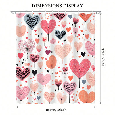 Love is in the Air: Heart Shaped Valentine's Day Shower Curtain for Your Bathroom Décor