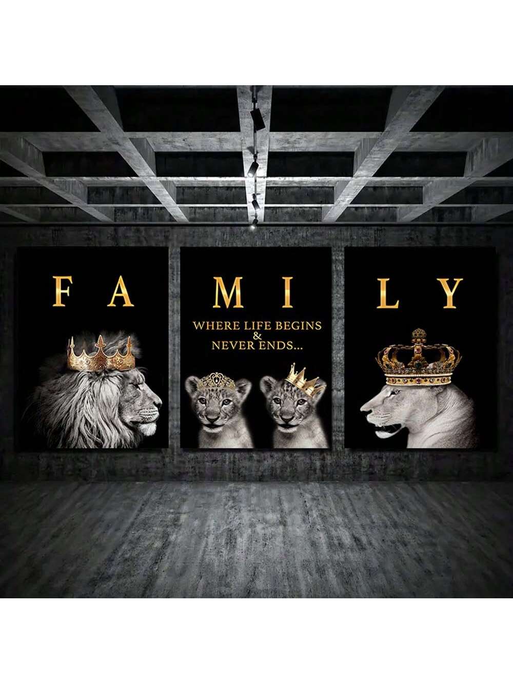 Add a touch of majesty to your living room with our Frameless Modern Lion Family Wall Art. The stunning frameless design showcases a family of lions, adding a sense of wonder to any space. Featuring high-quality materials and expert craftsmanship, this piece is a guaranteed conversation starter.
